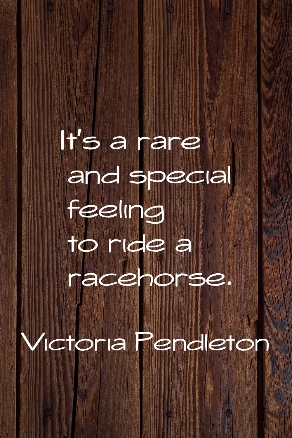 It's a rare and special feeling to ride a racehorse.