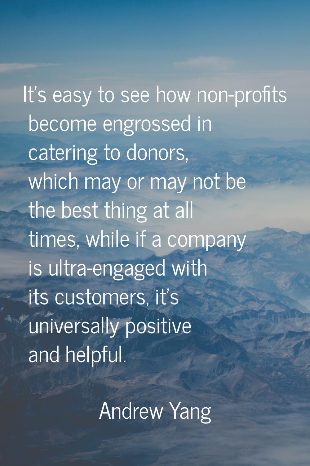 It's easy to see how non-profits become engrossed in catering to donors, which may or may not be th