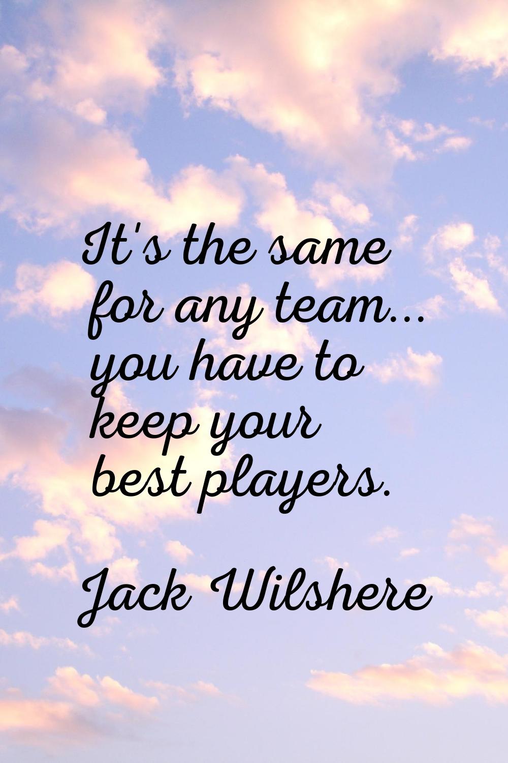 It's the same for any team... you have to keep your best players.
