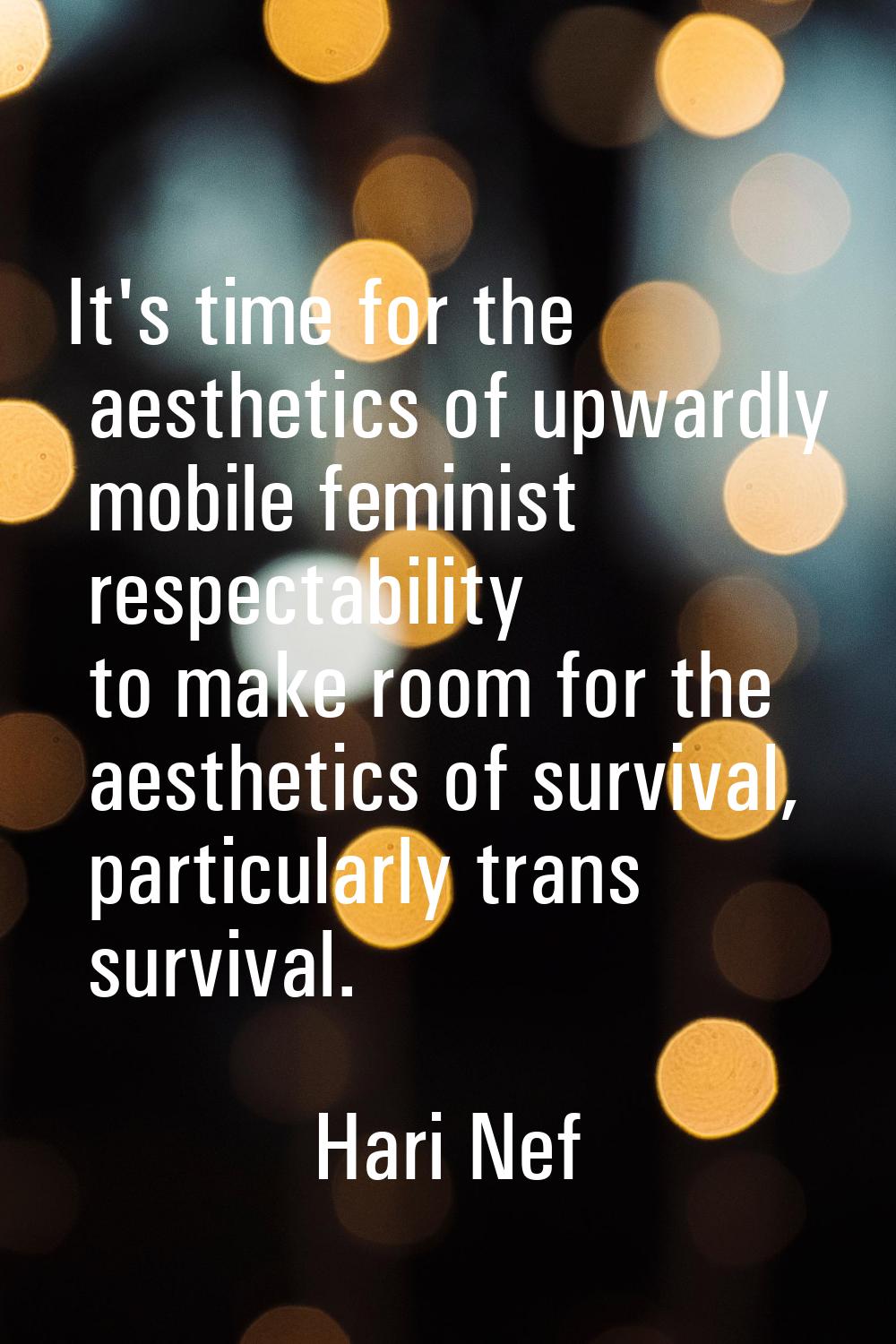 It's time for the aesthetics of upwardly mobile feminist respectability to make room for the aesthe