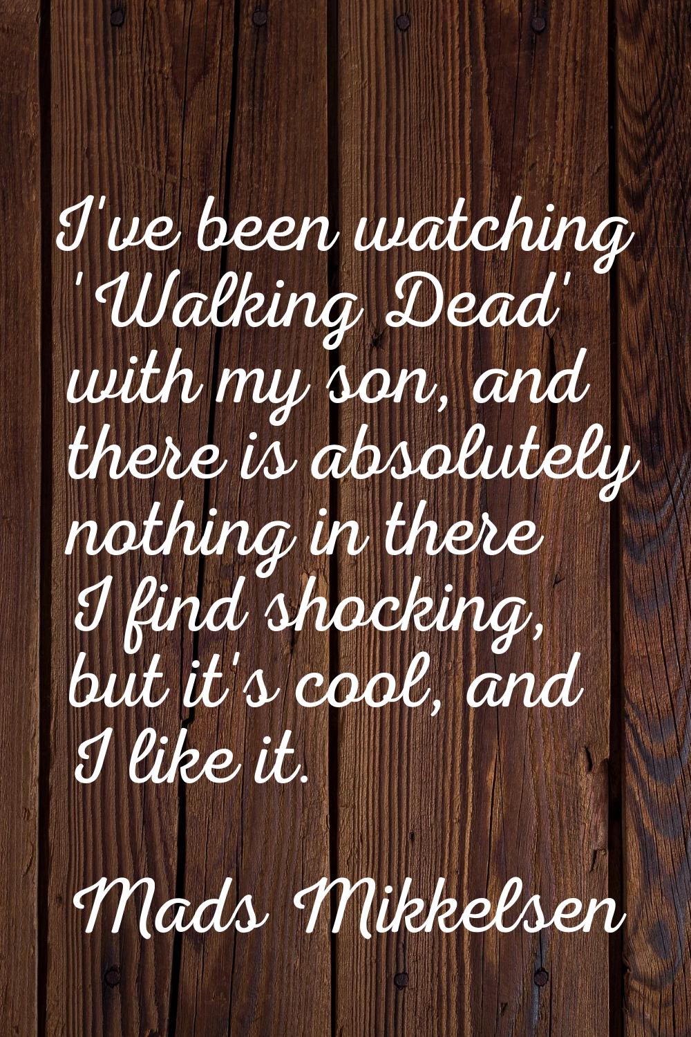 I've been watching 'Walking Dead' with my son, and there is absolutely nothing in there I find shoc