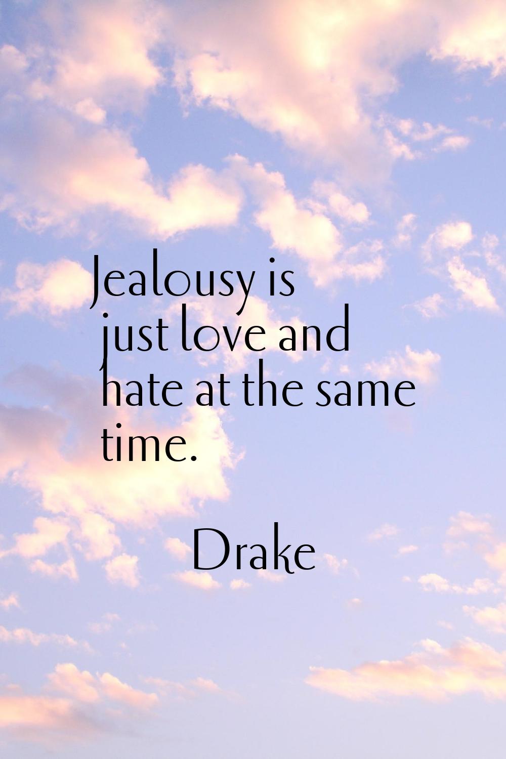Jealousy is just love and hate at the same time.