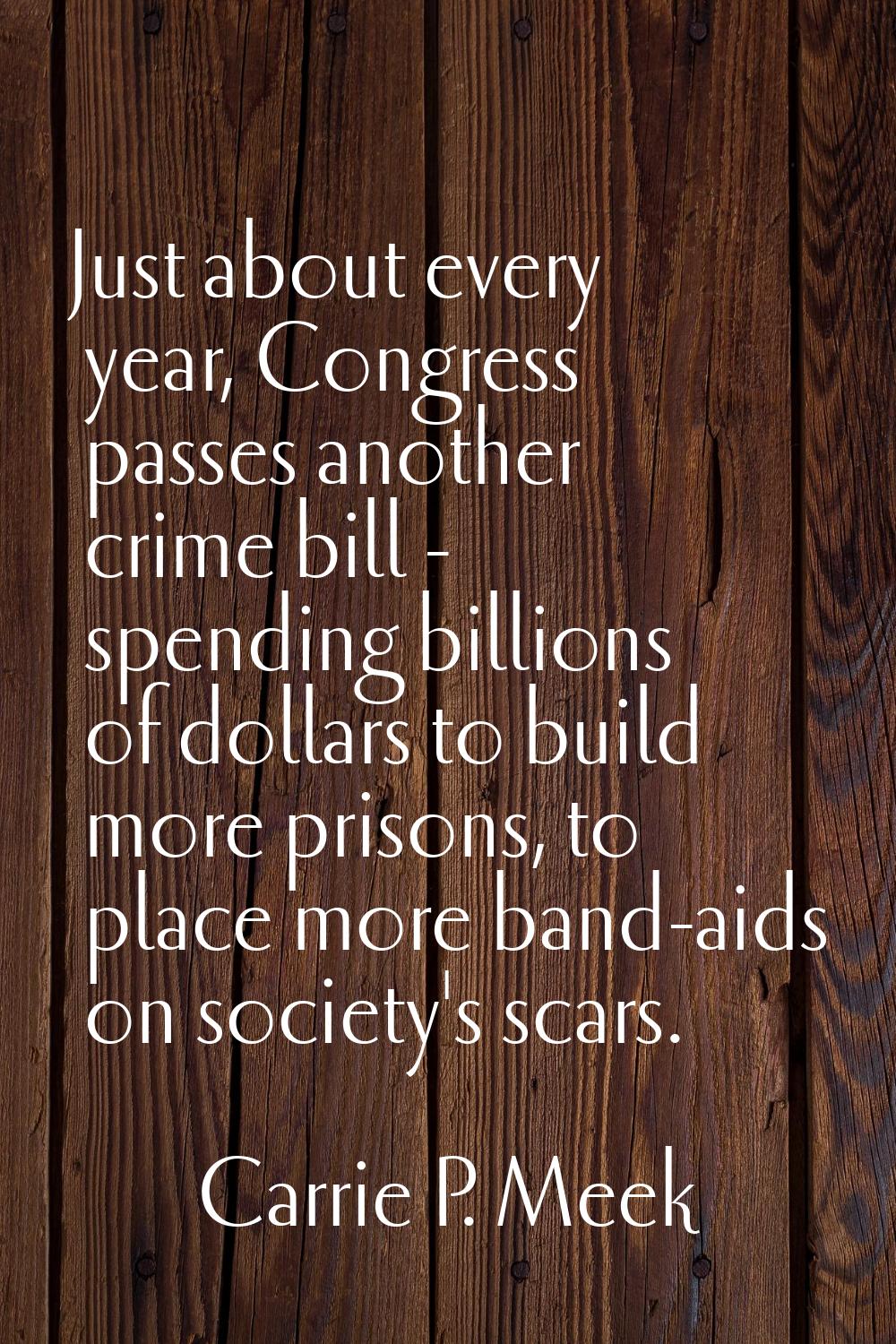 Just about every year, Congress passes another crime bill - spending billions of dollars to build m