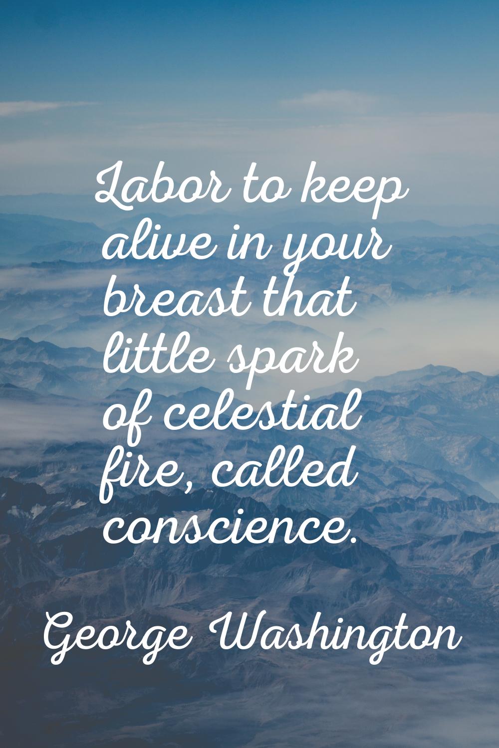 Labor to keep alive in your breast that little spark of celestial fire, called conscience.