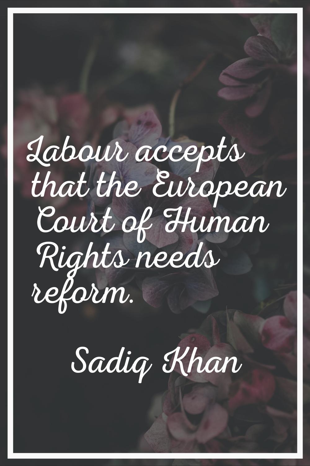 Labour accepts that the European Court of Human Rights needs reform.