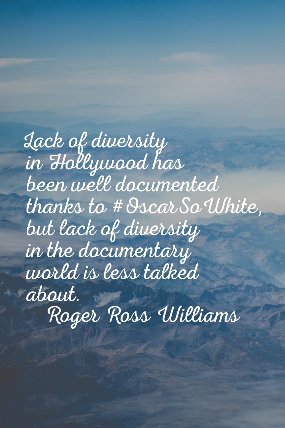 Lack of diversity in Hollywood has been well documented thanks to #OscarSoWhite, but lack of divers