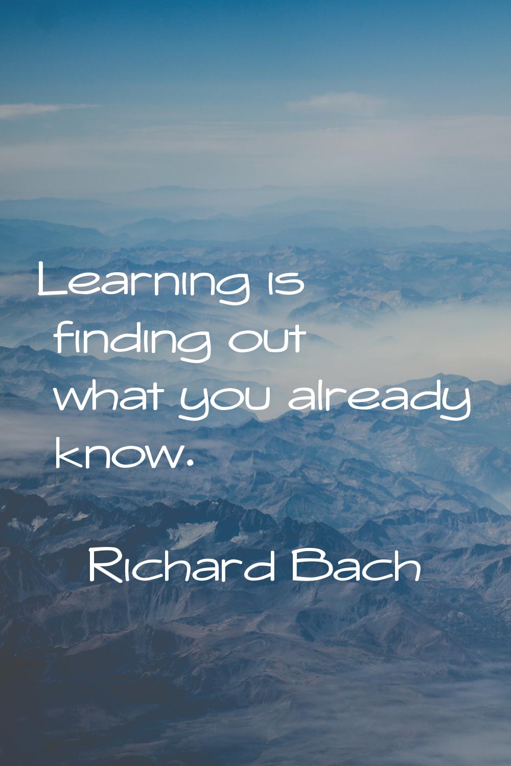 Learning is finding out what you already know.