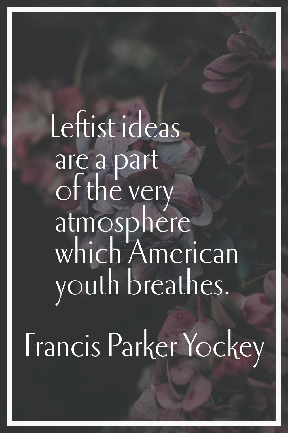 Leftist ideas are a part of the very atmosphere which American youth breathes.