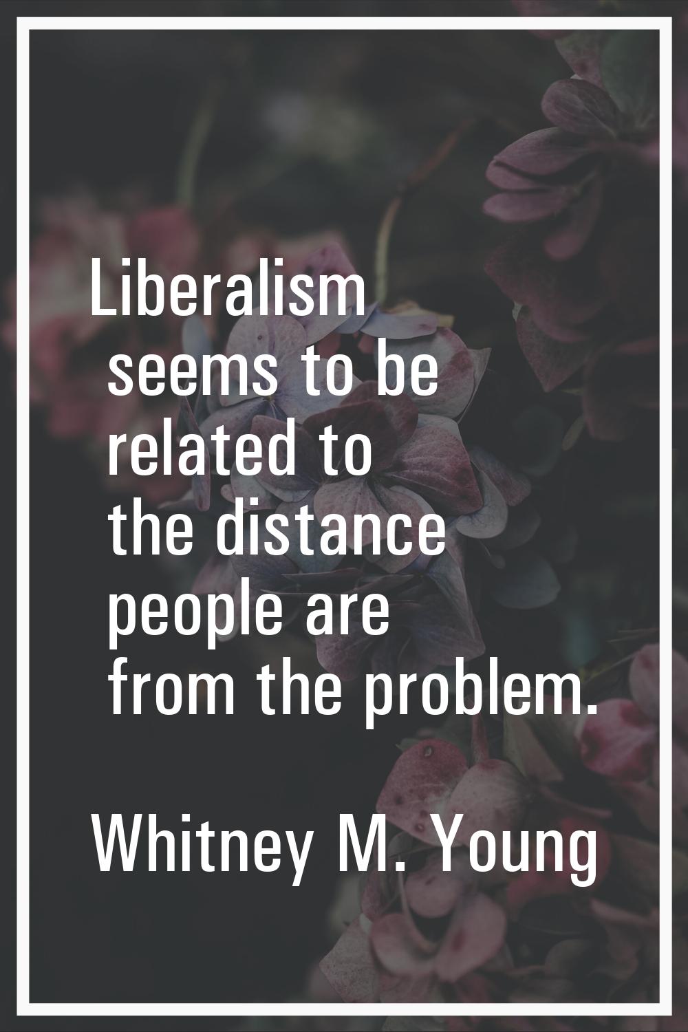 Liberalism seems to be related to the distance people are from the problem.