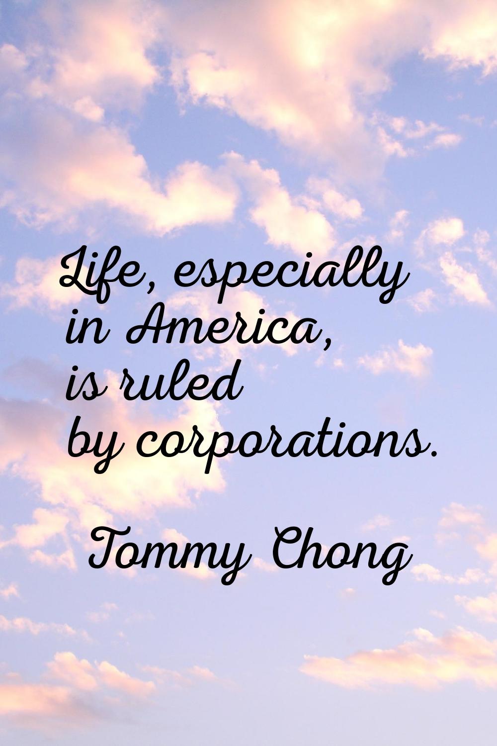 Life, especially in America, is ruled by corporations.