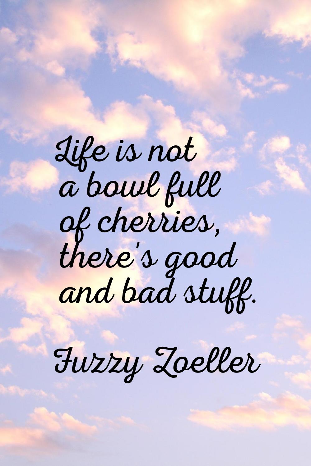 Life is not a bowl full of cherries, there's good and bad stuff.