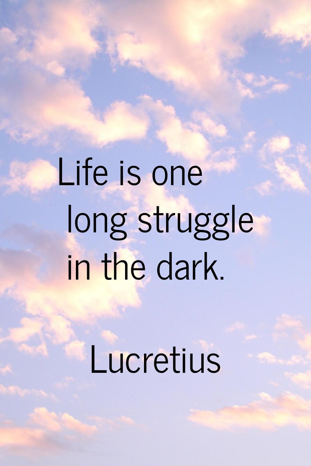 Life is one long struggle in the dark.