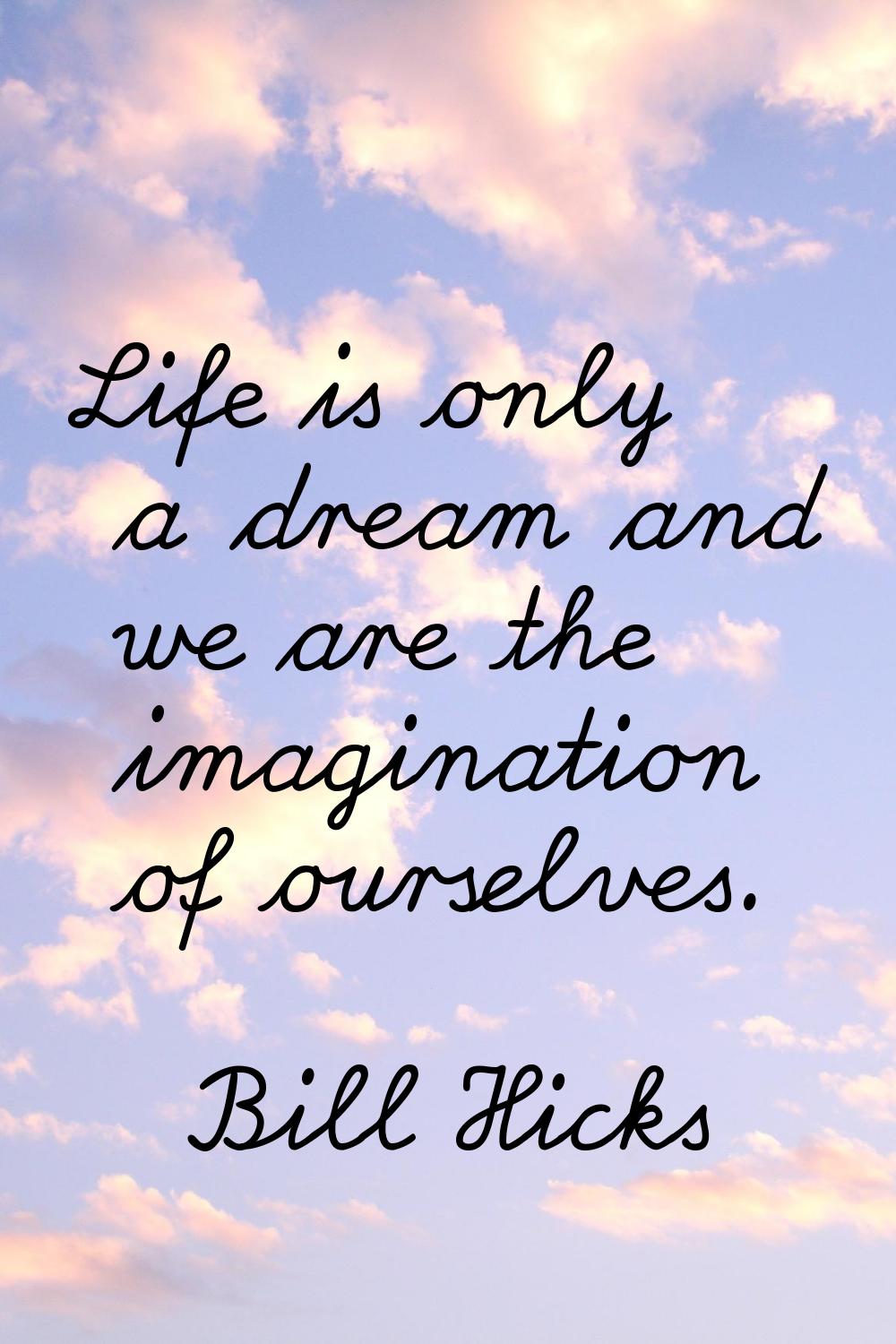 Life is only a dream and we are the imagination of ourselves.