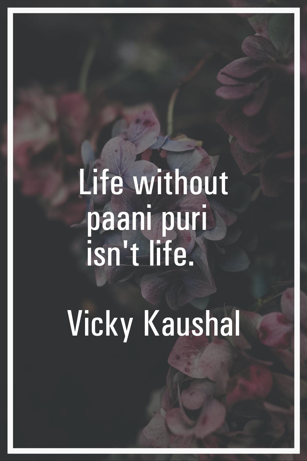 Life without paani puri isn't life.
