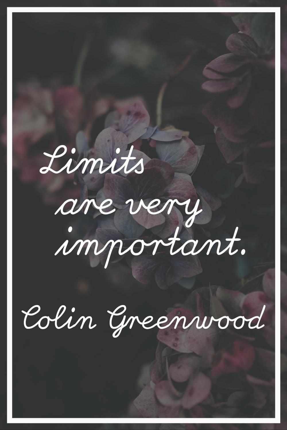 Limits are very important.