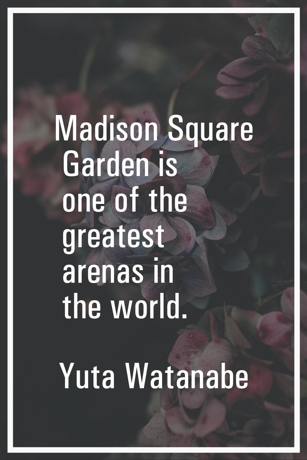 Madison Square Garden is one of the greatest arenas in the world.