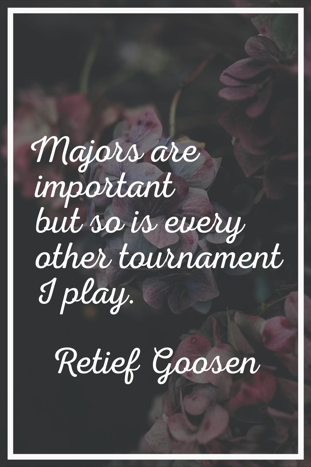 Majors are important but so is every other tournament I play.