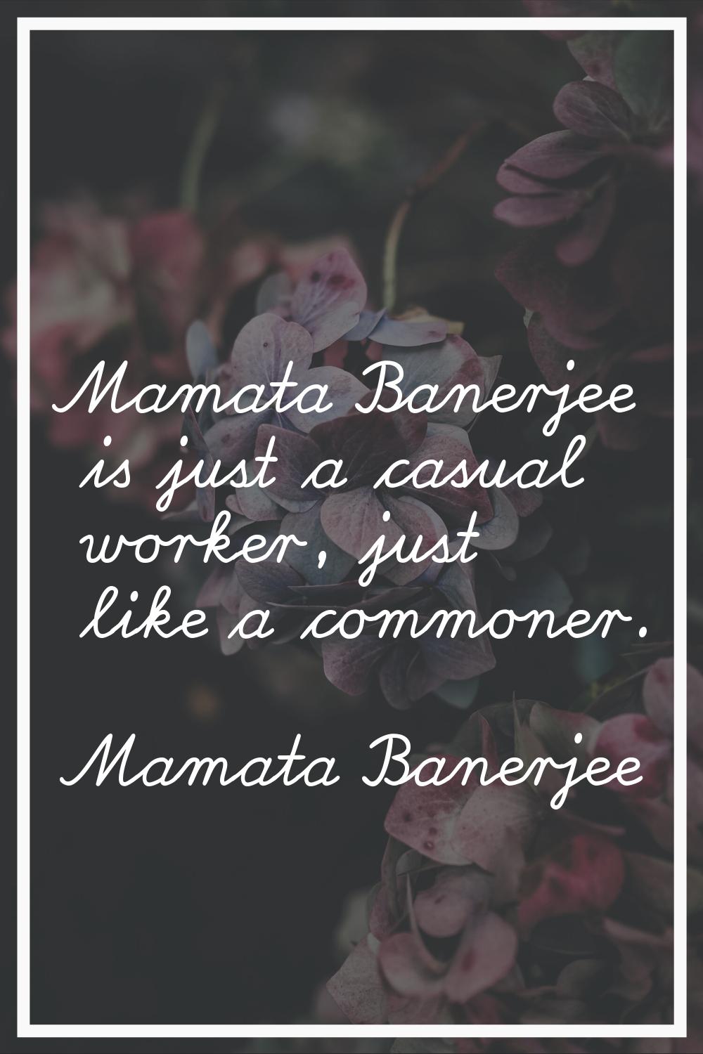 Mamata Banerjee is just a casual worker, just like a commoner.