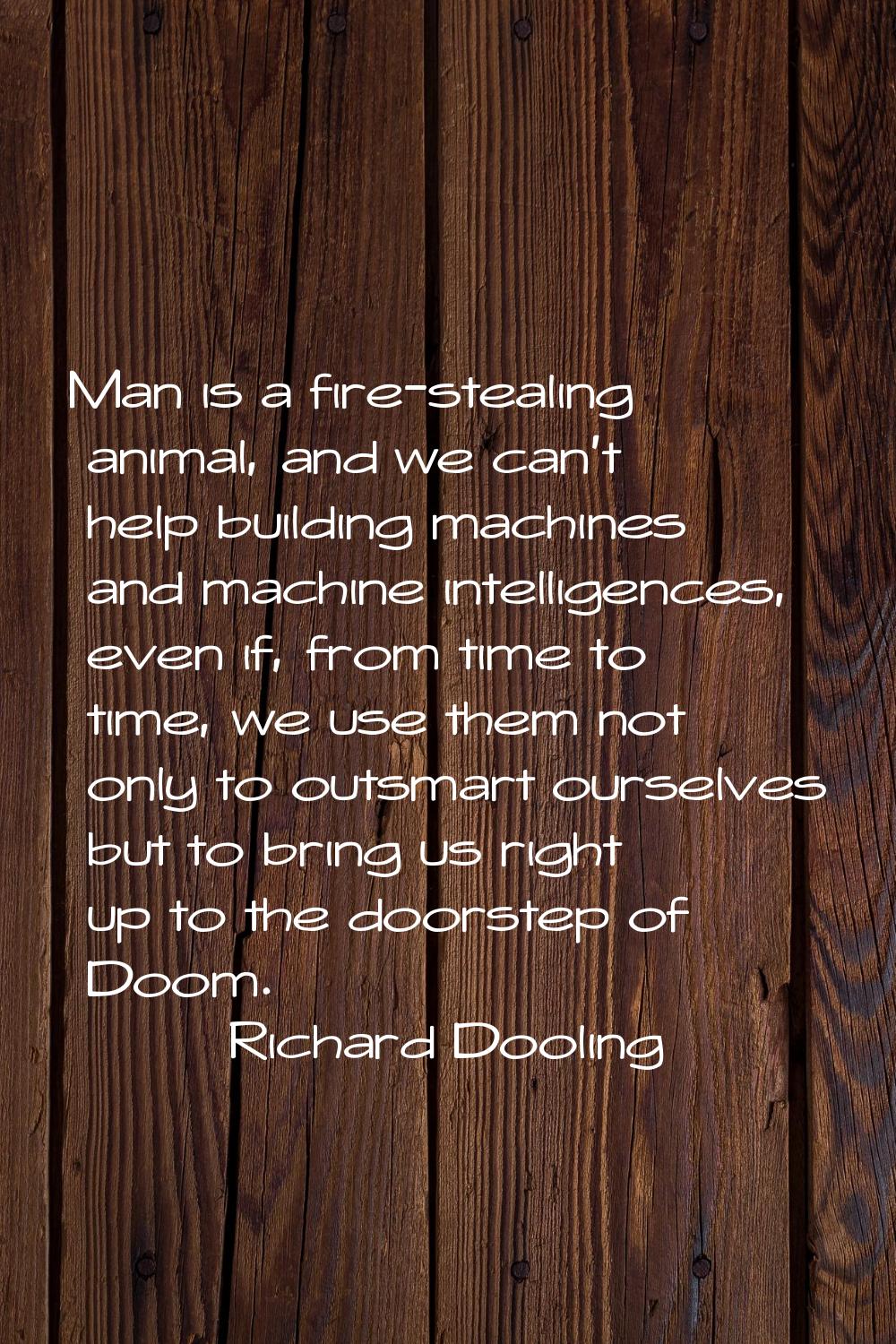 Man is a fire-stealing animal, and we can't help building machines and machine intelligences, even 