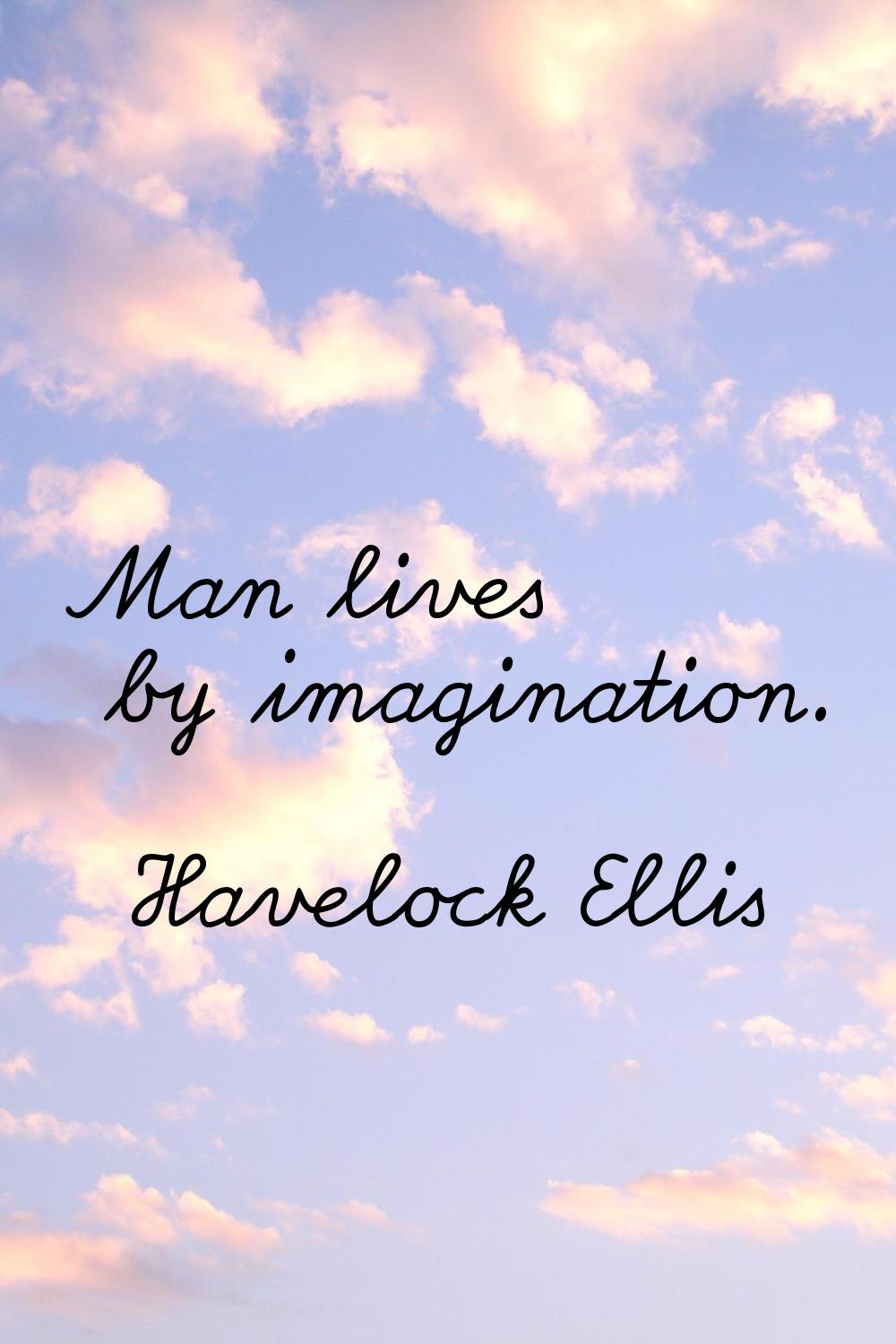 Man lives by imagination.