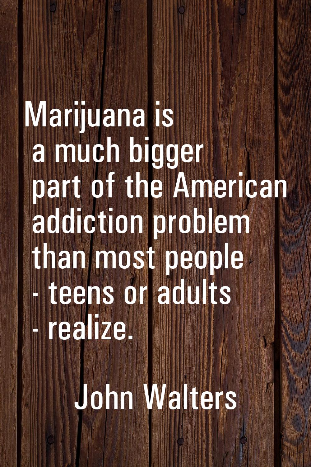 Marijuana is a much bigger part of the American addiction problem than most people - teens or adult