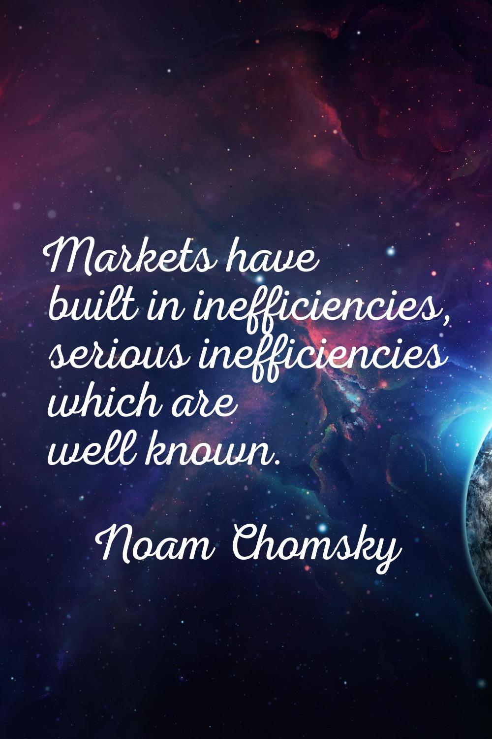 Markets have built in inefficiencies, serious inefficiencies which are well known.