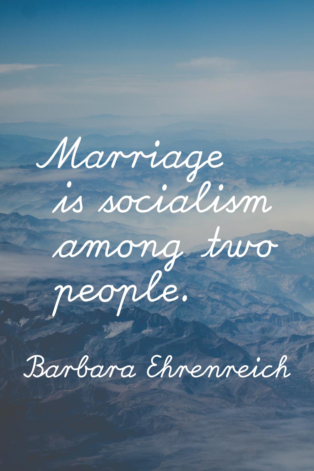 Marriage is socialism among two people.