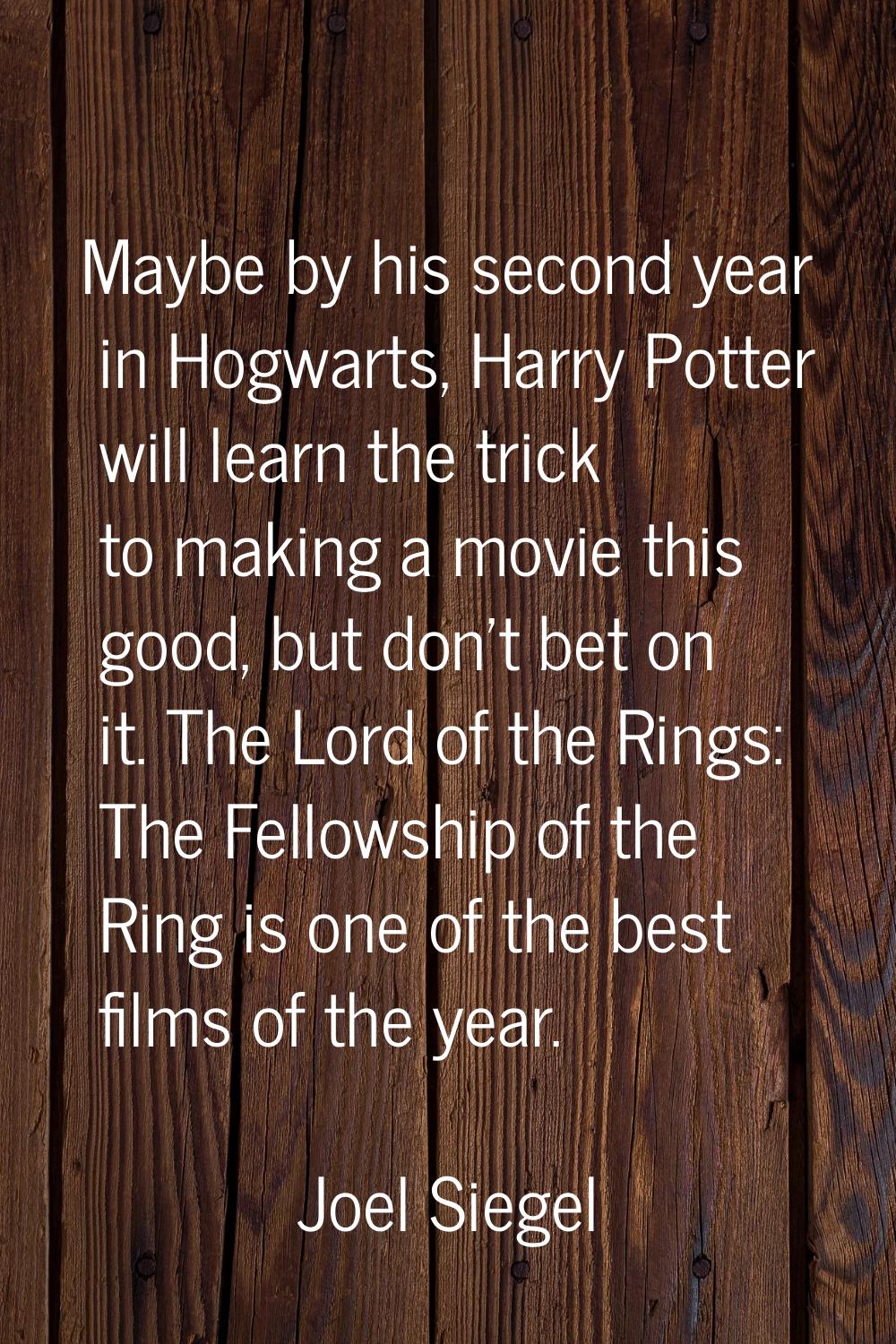 Maybe by his second year in Hogwarts, Harry Potter will learn the trick to making a movie this good