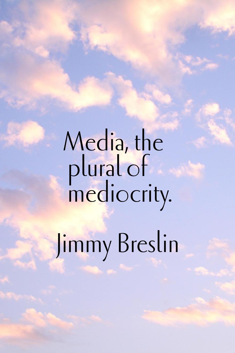 Media, the plural of mediocrity.