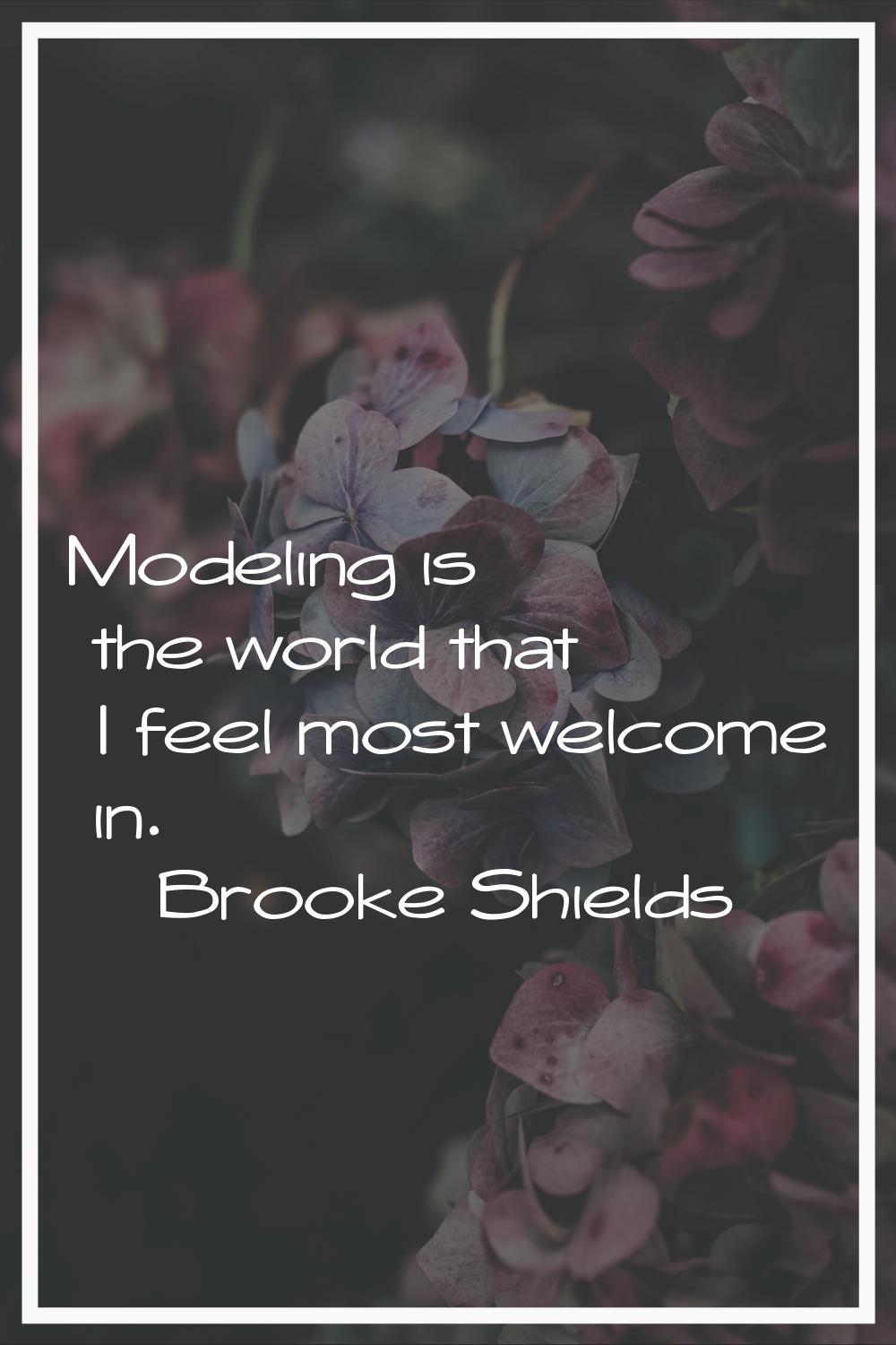 Modeling is the world that I feel most welcome in.