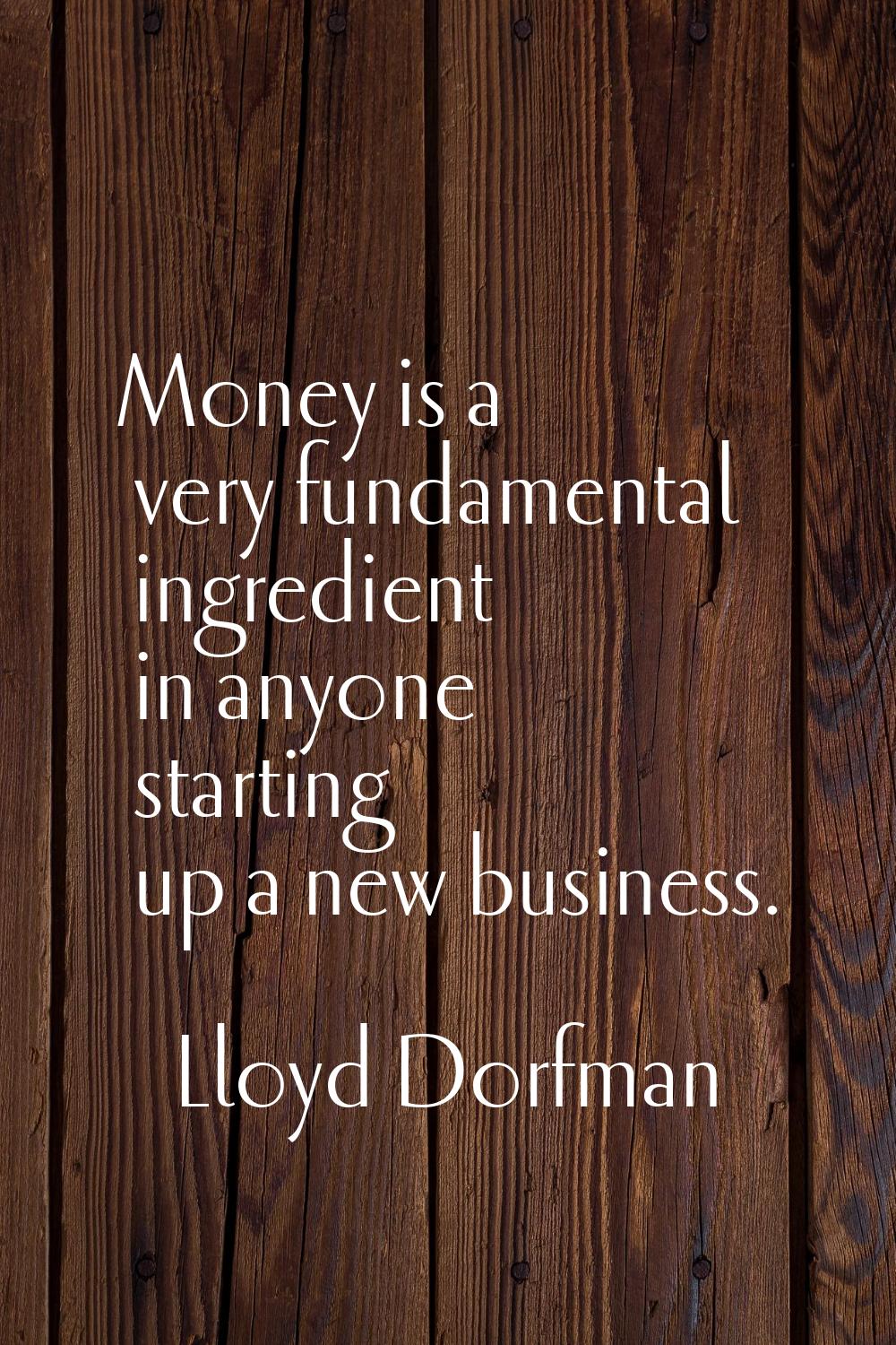 Money is a very fundamental ingredient in anyone starting up a new business.
