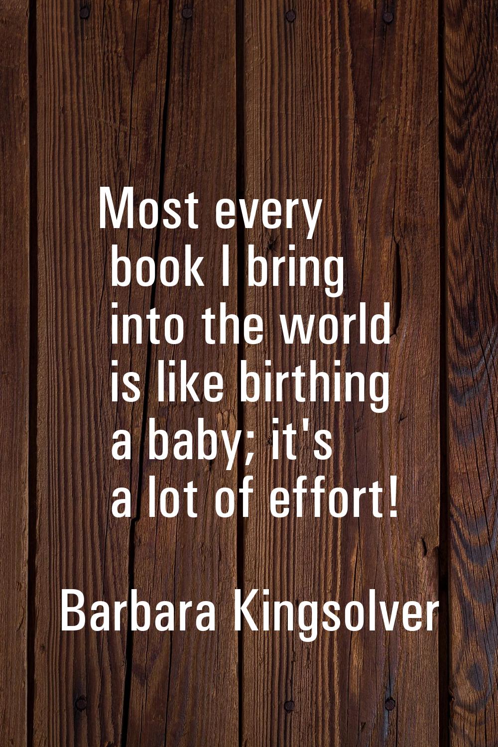 Most every book I bring into the world is like birthing a baby; it's a lot of effort!