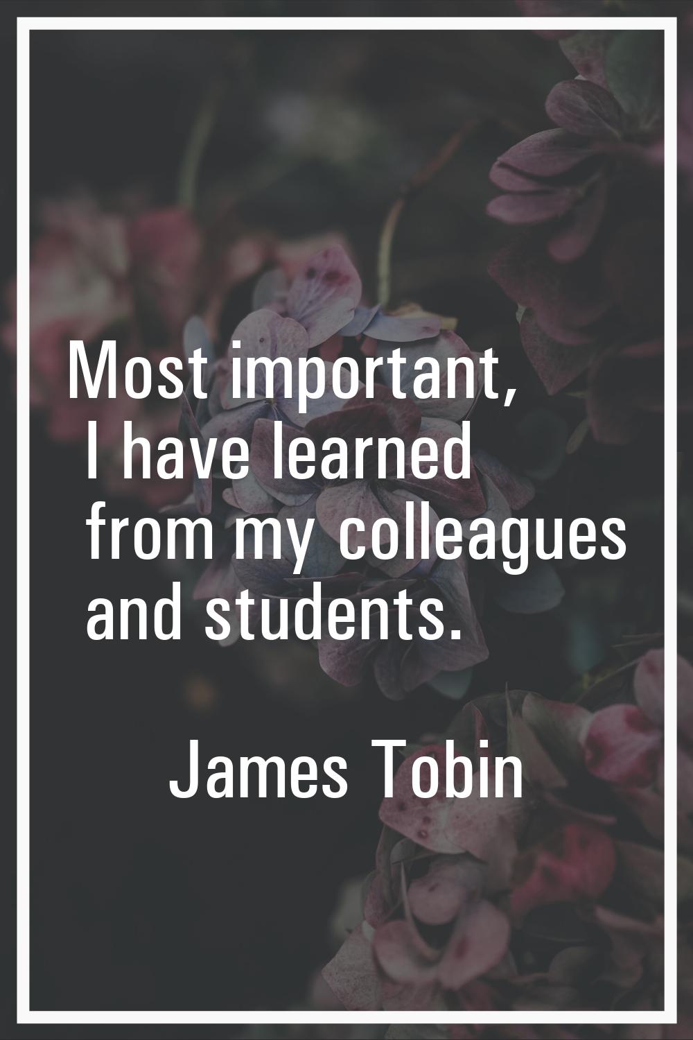 Most important, I have learned from my colleagues and students.