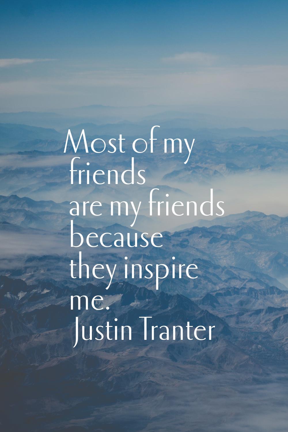 Most of my friends are my friends because they inspire me.