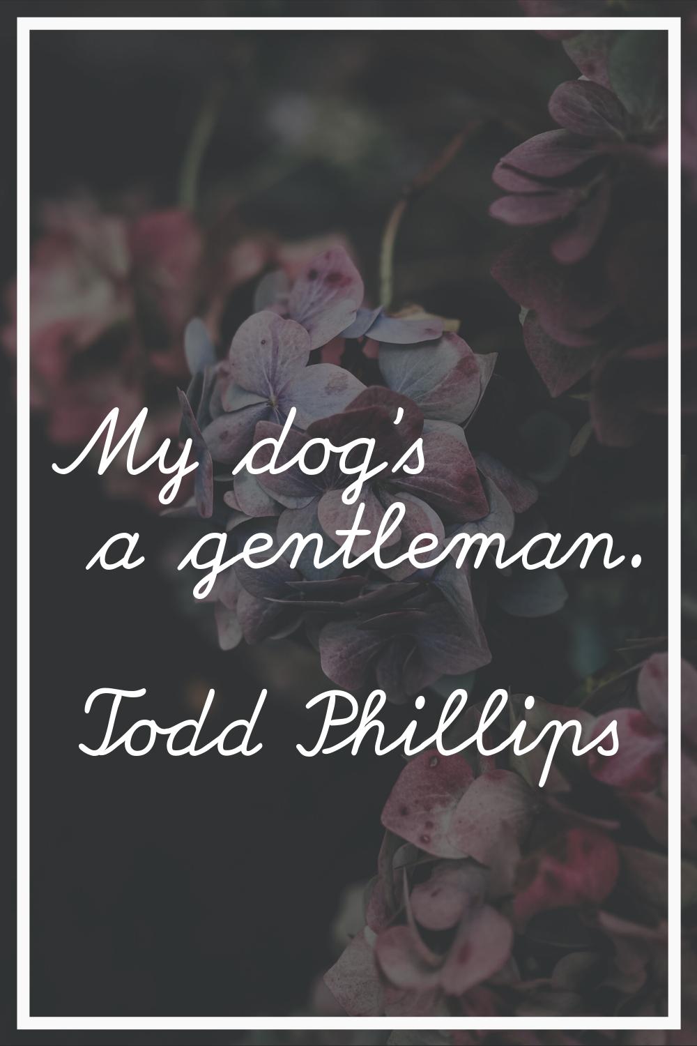 My dog's a gentleman.