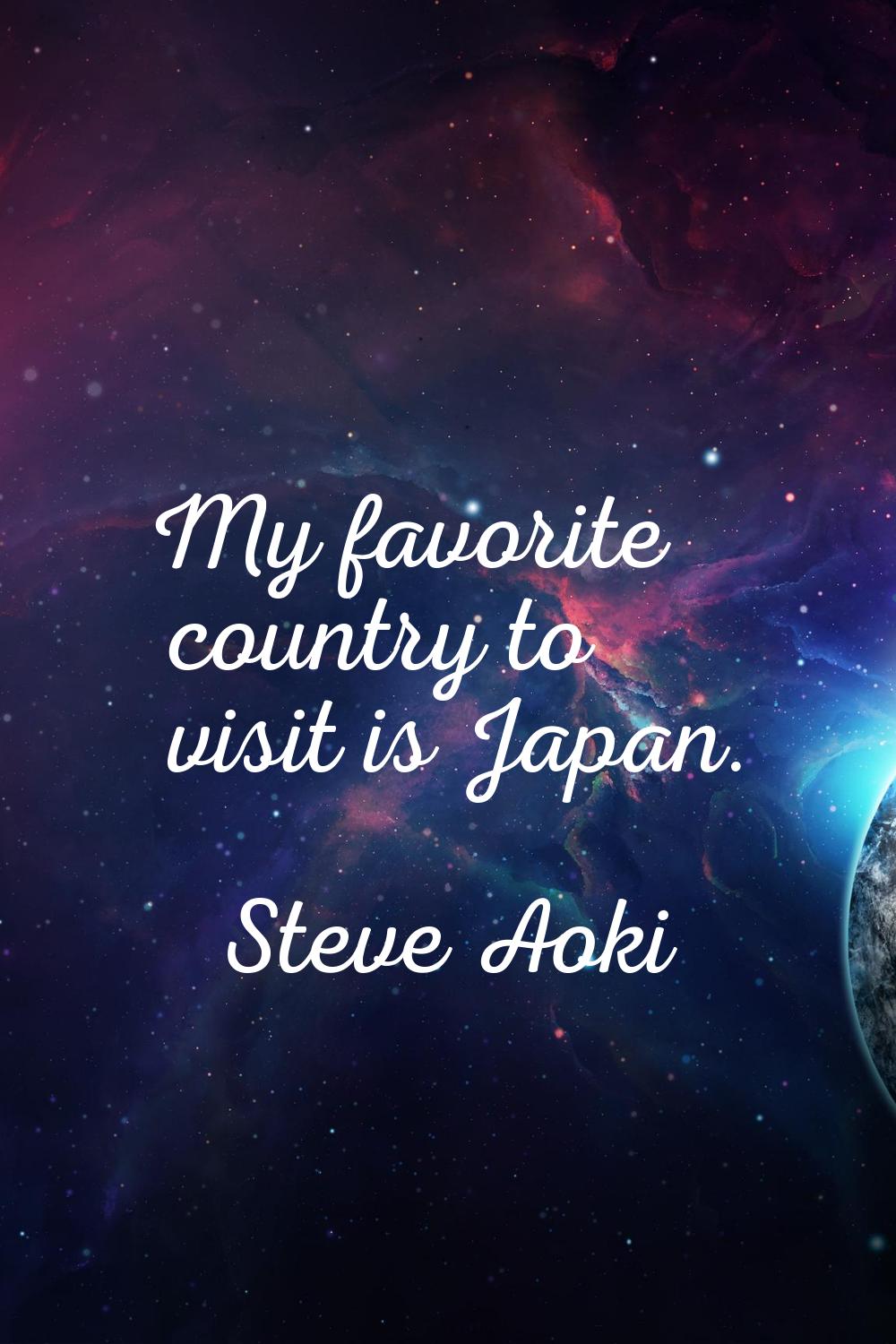 My favorite country to visit is Japan.