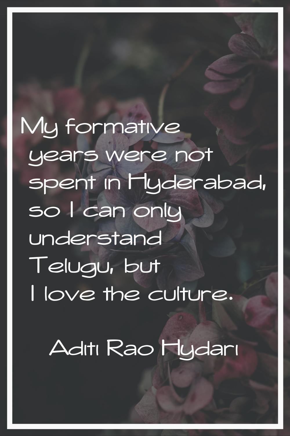 My formative years were not spent in Hyderabad, so I can only understand Telugu, but I love the cul