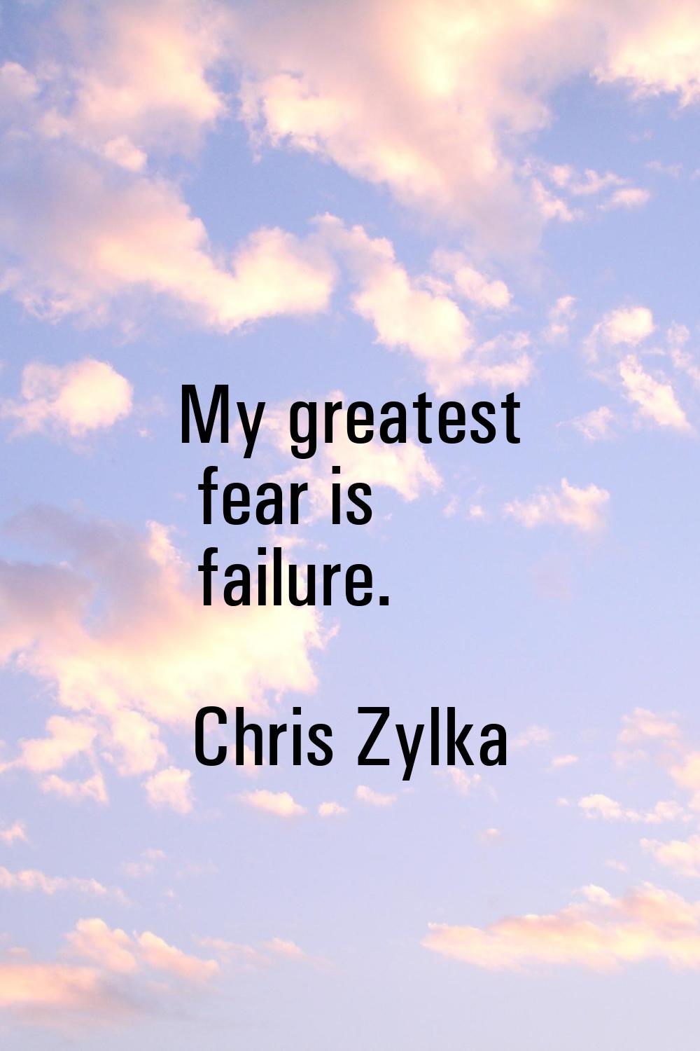 My greatest fear is failure.