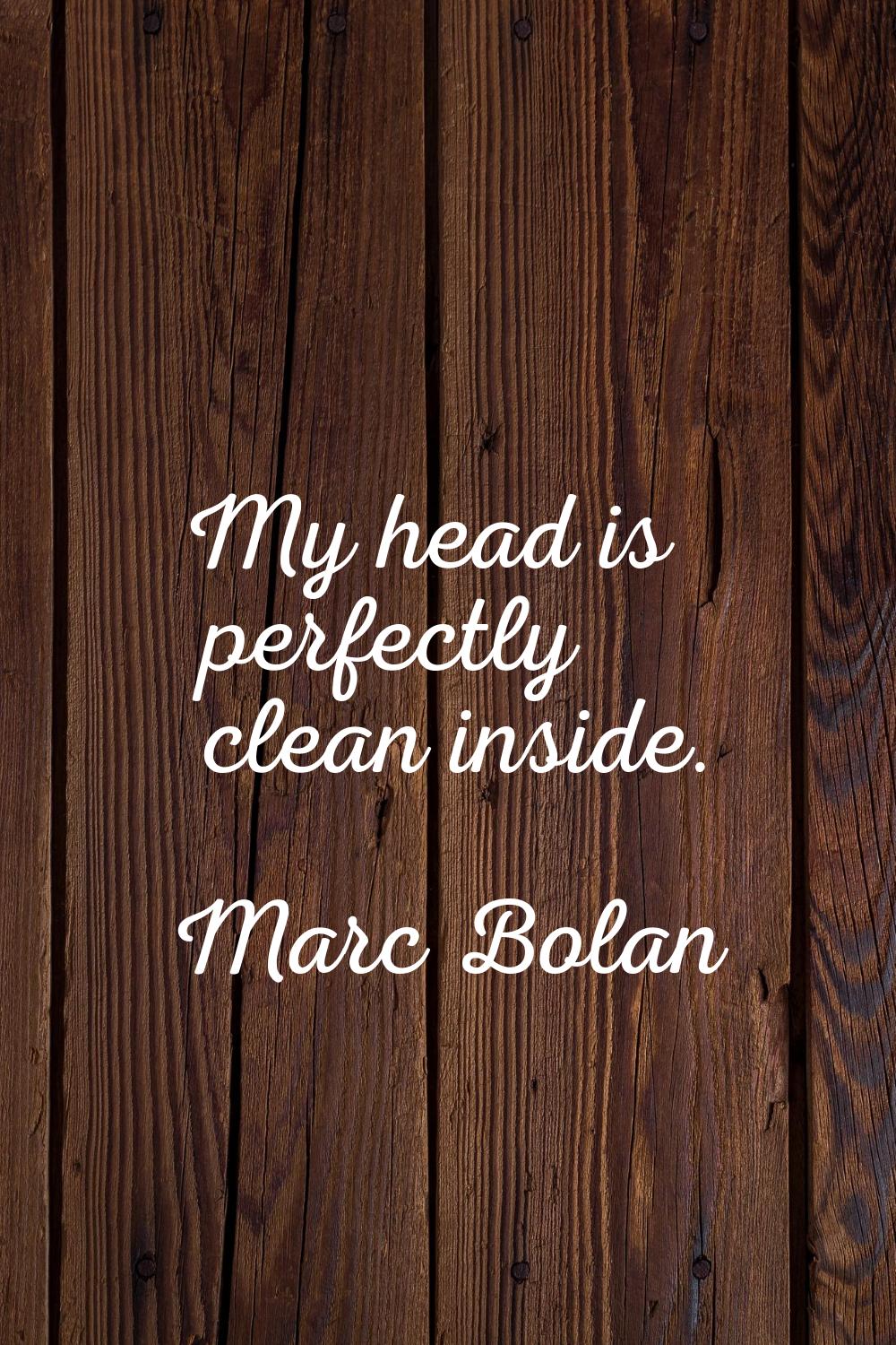My head is perfectly clean inside.