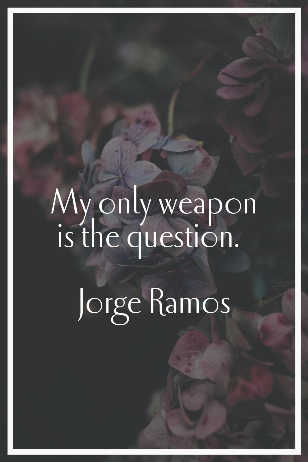 My only weapon is the question.