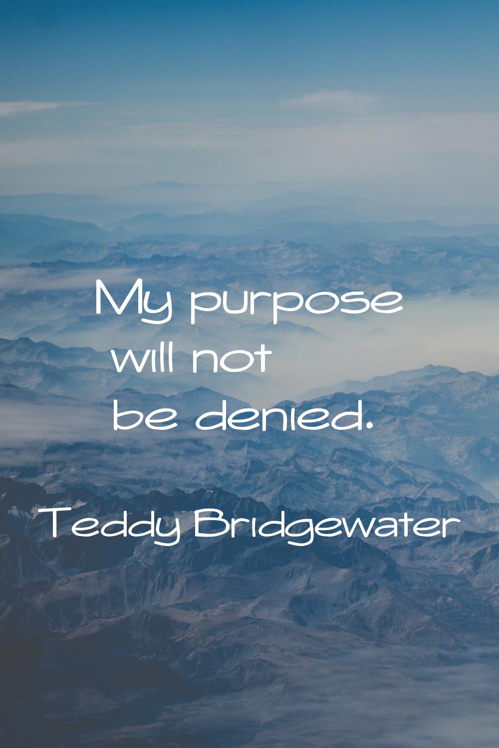 My purpose will not be denied.