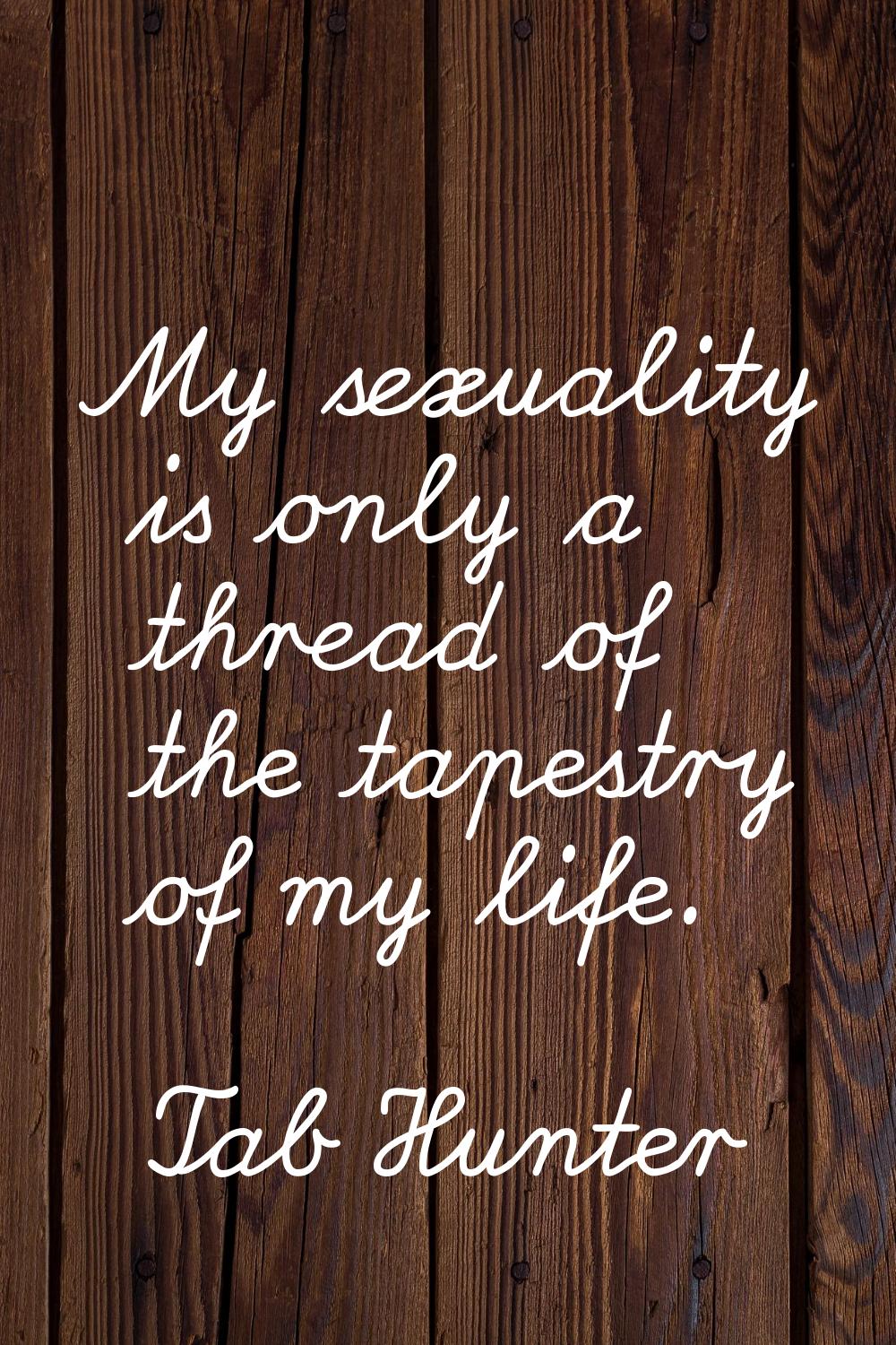 My sexuality is only a thread of the tapestry of my life.