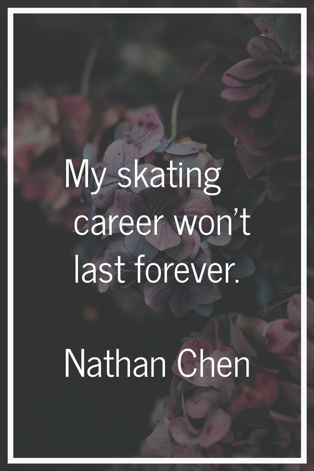 My skating career won't last forever.