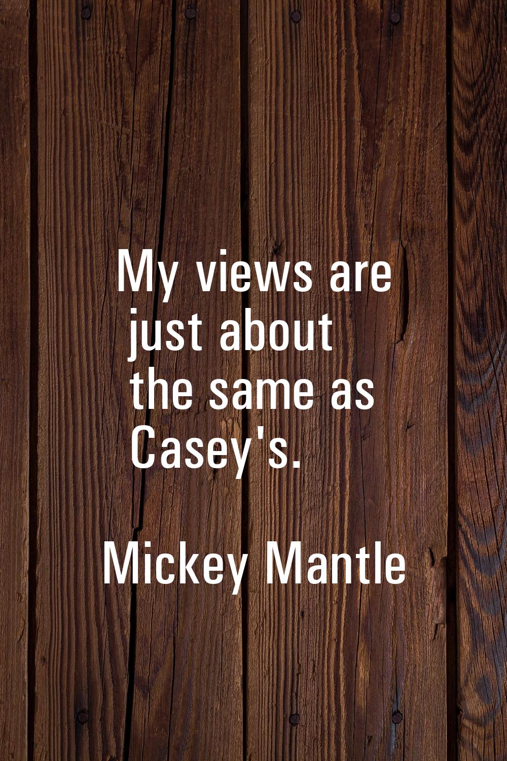 My views are just about the same as Casey's.