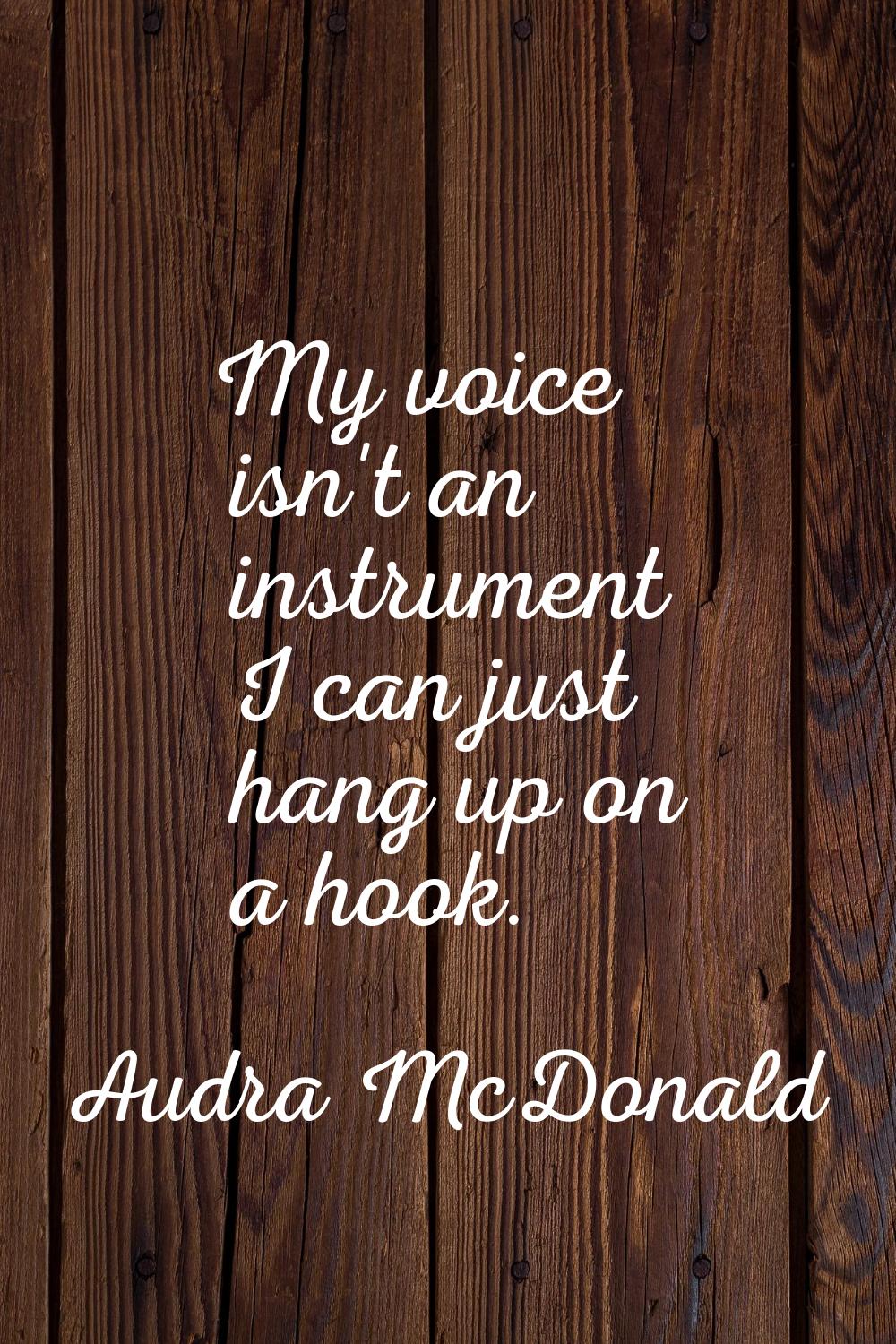 My voice isn't an instrument I can just hang up on a hook.