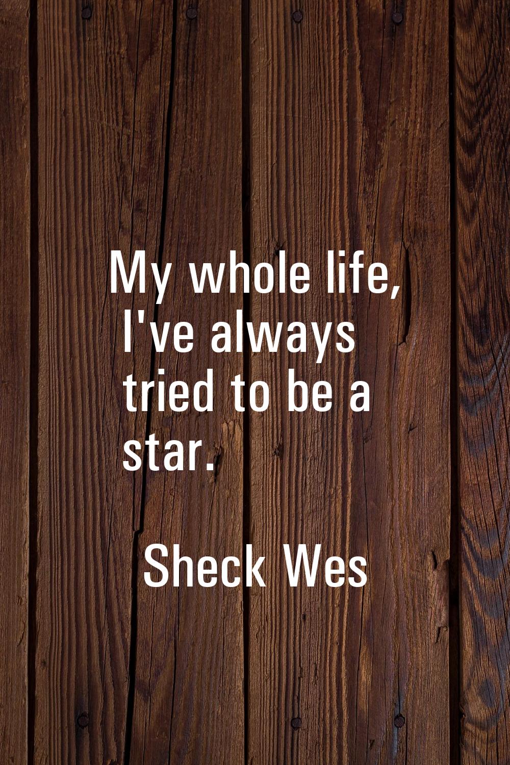 My whole life, I've always tried to be a star.