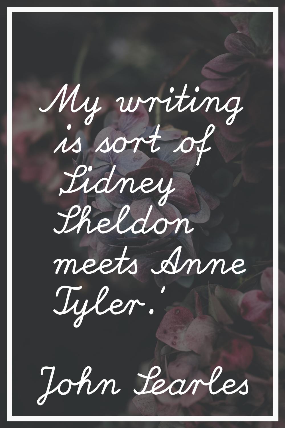 My writing is sort of 'Sidney Sheldon meets Anne Tyler.'