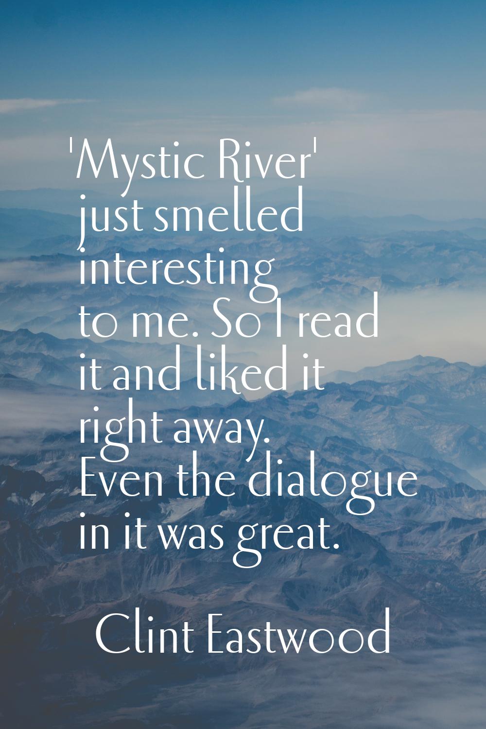'Mystic River' just smelled interesting to me. So I read it and liked it right away. Even the dialo