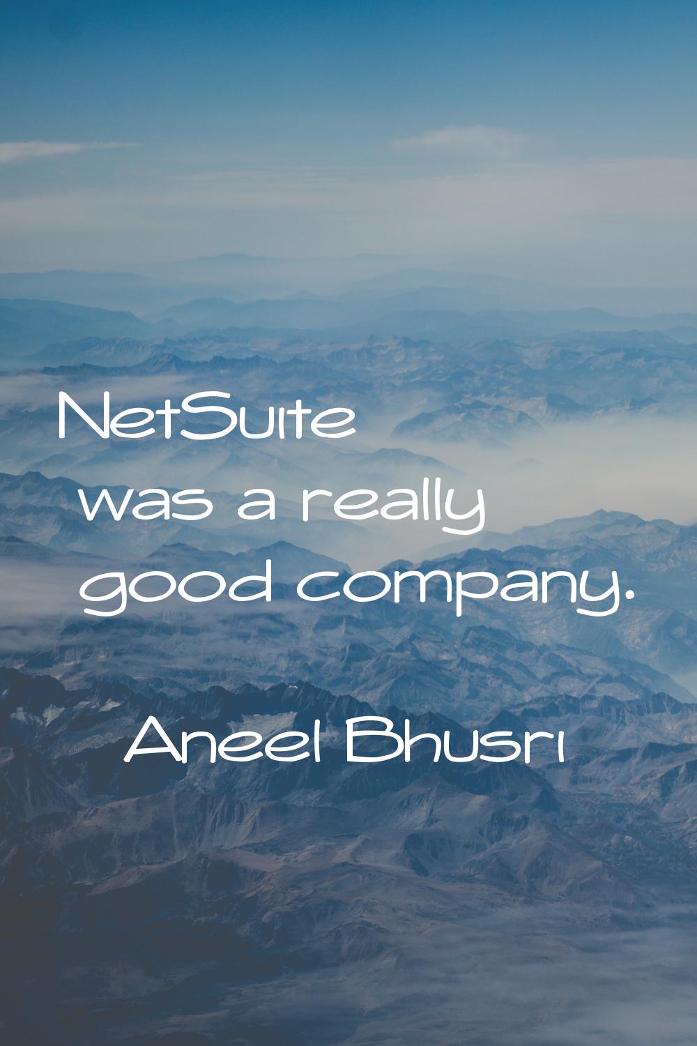 NetSuite was a really good company.