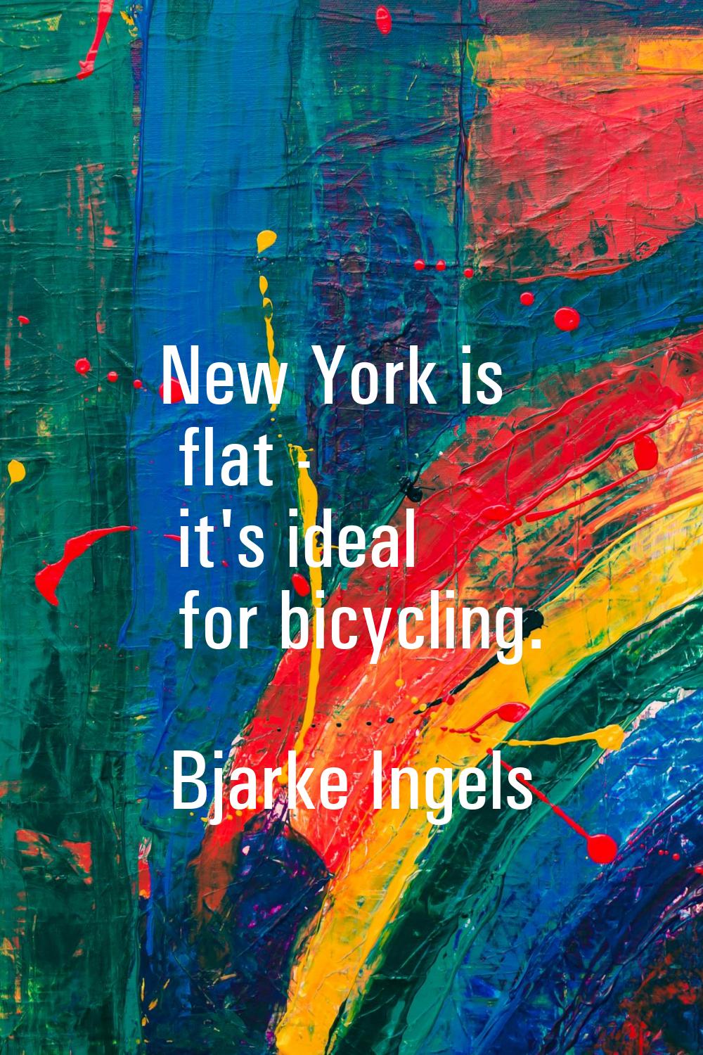 New York is flat - it's ideal for bicycling.